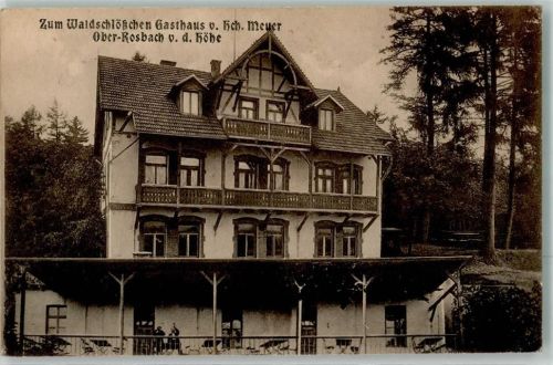 Ober-Rosbach 1914 Bahnpost Frankfurt 15.9.14 Gasthaus zum Waldschlösschen