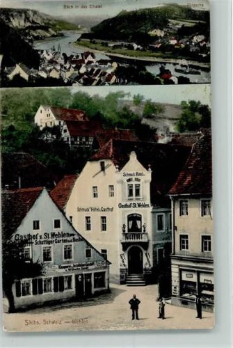 Wehlen Stadt 1913 Gasthof St. Wehlen AK