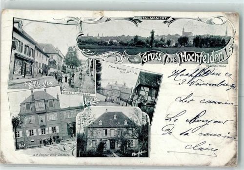 Hochfelden 1898 Schloss Neue Gasse Große Kirchgasse Post Pfarrhaus