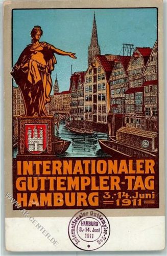 Hamburg 1911 Guttempler Tag 1911 Ereignis Lithographie