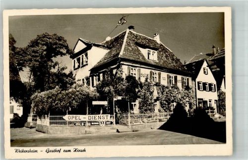 Weikersheim Gasthaus zum Hirsch Opel-Dienst-Schild