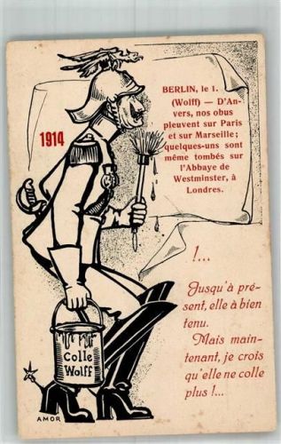 1914 Karikatur Kaiser Wilhelm II Colle Wolff