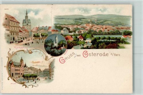 Osterode 1899 Marktplatz Alte Burg Post
