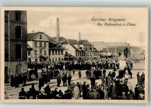 Libau 1915 Marineschiffspost Hafenplatz