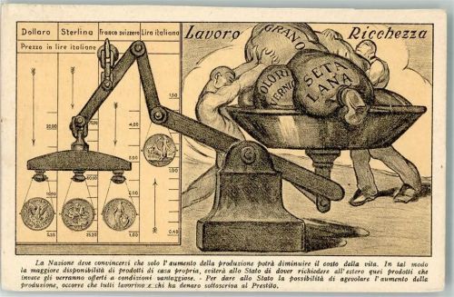 Lavoro Ricchezza Waage Lire Geld auf AK