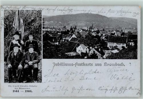 Brombach 1904 60jähriges Stiftungsfest des Männerchores und Fahnenweihe des Sängerbundes Gründer