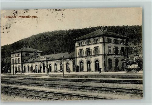 Immendingen 1919 Bahnhof - Stempelflecke AK