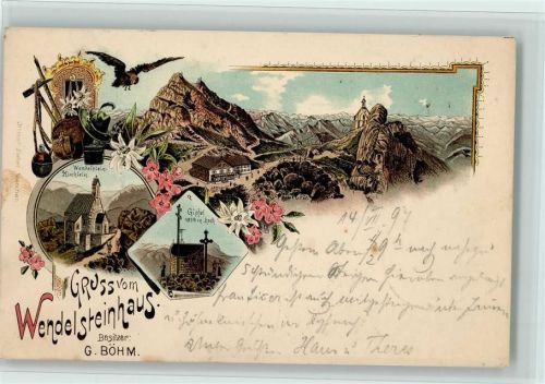 Wendelsteinhaus Gruss aus - Wendelsteinhaus , Gipfelkreuz, Verlag Ottmar Zieher