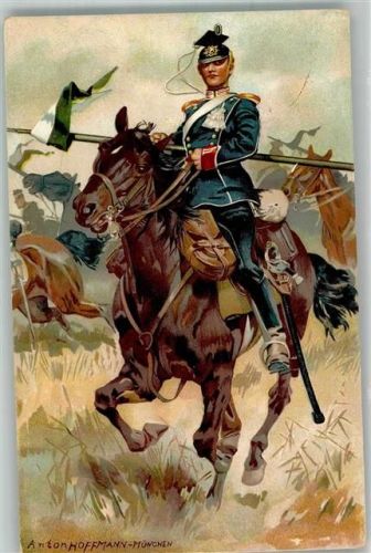 Sächs. Ulan Uniform Dt. Armee Künstlerkarte Verlag Heros Berlin Hoffmann, A. Künstlerkarte