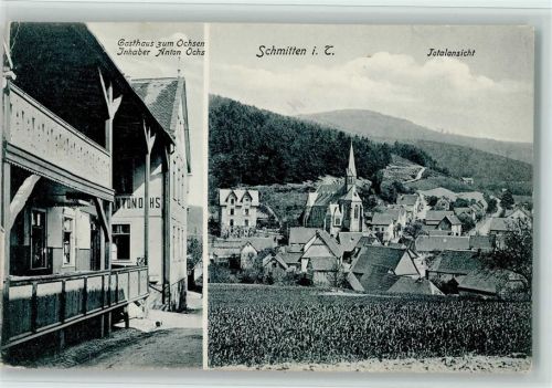 Schmitten 1911 Gasthaus zum Ochsen, gute Erhaltung AK