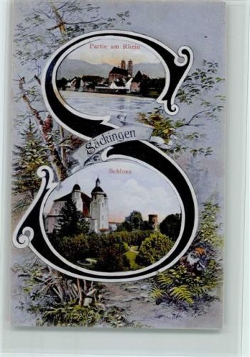 Bad Säckingen Buchstabe S - Schloss, gute Erhaltung AK