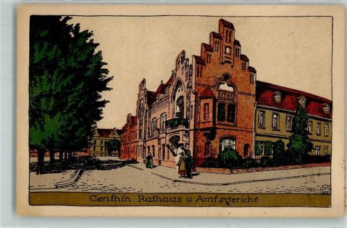Genthin Rathaus und Amtsgericht sign