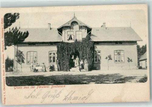 Preetz 1904 Gruss aus Försterei Bredeneck Ort lt. Stempel Fahrrad