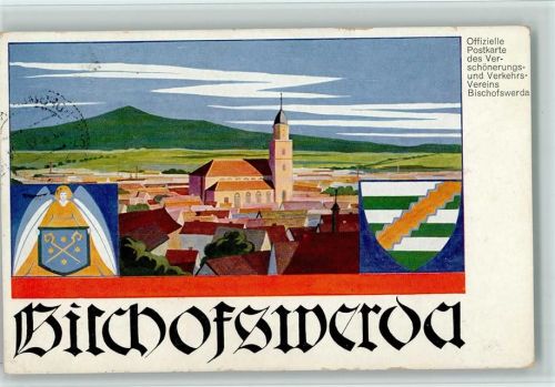 Bischofswerda 1942 Offiz. Postkarte der Verschönerungs-Vereins - Verlag Römmler & Jonas , Stempelfleck