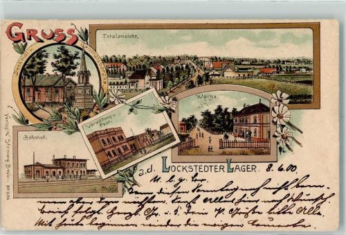Lockstedt 1900 Lockstedter Lager Denkmal und Generalsbarake Wache Verwaltung Post Bahnhof