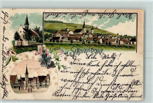 Schwandorf 1899 Kreuzberg-Kirche Marktplatz