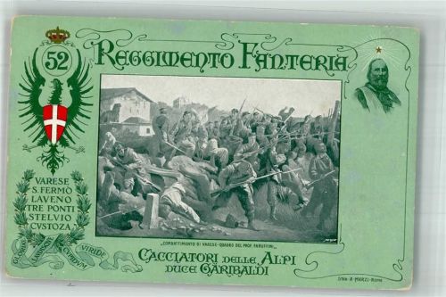 1900 Regiment 52. Reggimento Fanteria Cacciatori delle Alpi Duce Garibaldi