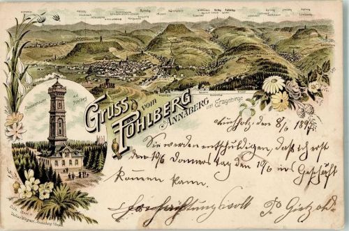 Annaberg-Buchholz 1897 Pöhlberg Aussichtsturm Das Erzgebirge