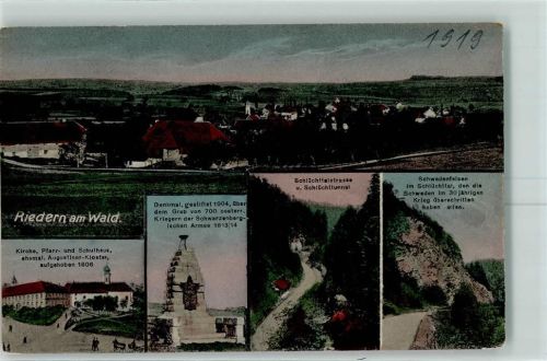 Riedern Kirche Pfarr- und Schulhaus Ehem. Augustiner-Kloster Denkmal Schlüchttalstraße und Schlüchttunnel Schwedenfelsen im Schlüchttal