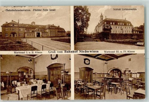 Niederwiesa Bahnhofsrestauration Pächter Felix Israel Schloss Lichtenwalde Wartesaal I. und II. Klasse Wartesaal III. und IV. Klasse