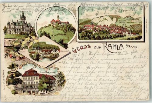 Kahla 1899 Schloß Hummelshain Gasthaus zum Goldenen Stern Leuchtenburg