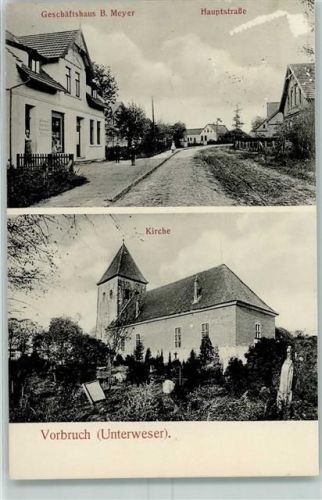 Neuenkirchen 1913 Geschäftshaus B. Meyer Hauptstraße Kirche Vorbruch Ort lt. Stempel