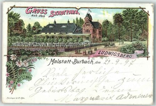 Malstatt 1897 Gasthaus im Stadtpark Ludwigsberg