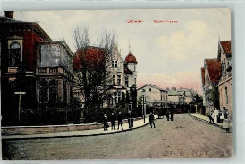 Bünde 1908 Gartenstraße Kinder Fahrrad