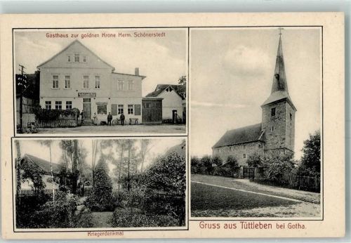 Tüttleben Gasthaus Zur goldenen Krone Herm. Schönerstedt Kriegerdenkmal Kirche