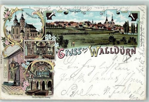 Walldürn 1900 Wallfahrtskirche H. Blutaltar Kirchenorgel