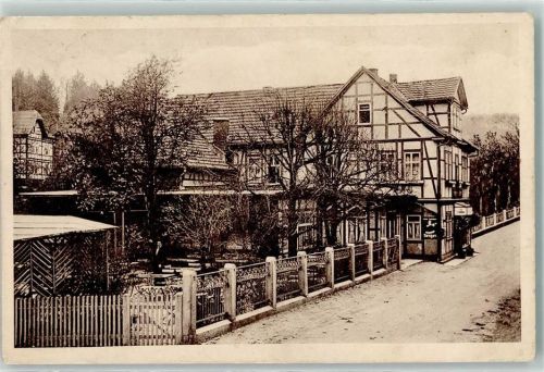 Thal Hotel zum Adler Emailleschild Garten