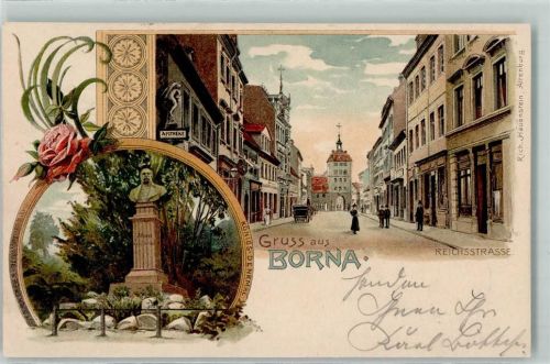 Borna 1901 Reichsstraße KönigsDenkmal Apotheke