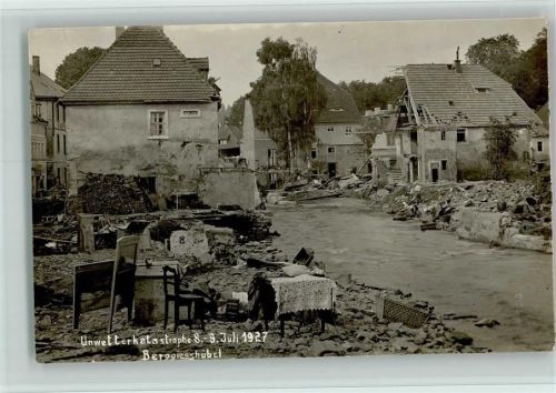 Bad Gottleuba 1937 Berggiesshübel - Unwetterkatastrophe , zerstörte Häuser
