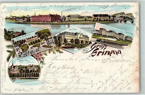 Grimma 1900 Kloster Nimbschen Galtersburg Seminar Kaserne Eisenbahn