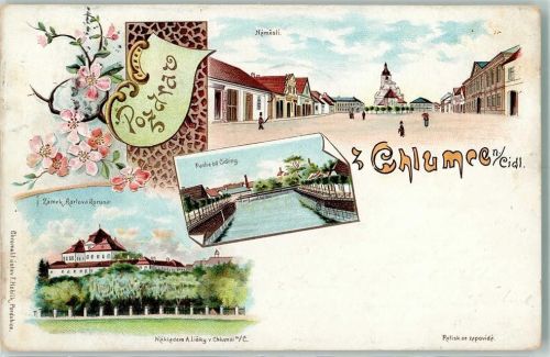Chlumec n. Cidlinou 1901 Namesti Partie od Cidliny Zamek Rarlova Korunar