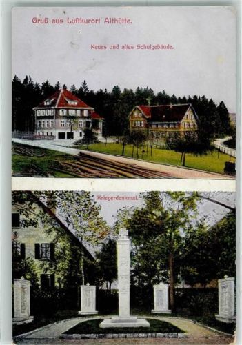 Althütte neues und altes Schulgebäude Kriegerdenkmal