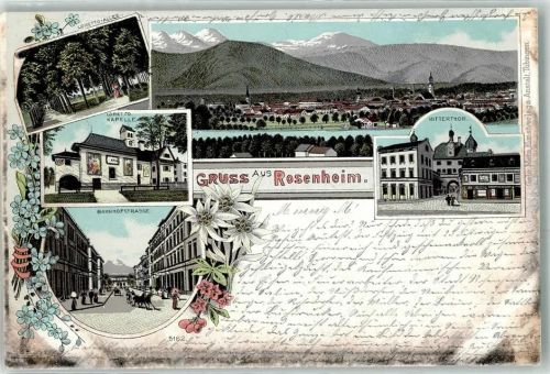Rosenheim 1898 Loretto Allee Loretto Kapelle Bahnhofstraße Mittertor