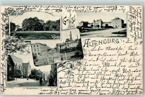 Altenburg 1898 Partie im Schlossgarten Bahnhof Wettiner Straße Burgstraße