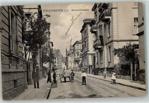 Friedberg 1913 Bismarckstraße Bahnpoststempel
