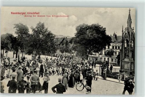 Naumburg Kirschfest Kriegerdenkmal Auszug der Knaben Fahrrad Litfaßsäule