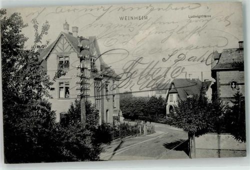 Weinheim Bahnpost Frankfurt Karlsruhe Basel Zug 21 8.11. Ludwigstraße