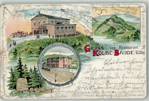 Dittersbach 1904 Bahnhof Schlossberg Gasthaus Kolbe Baude