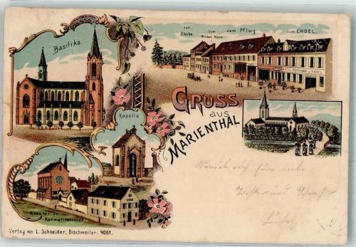 Marienthal 1902 Basilika Kapelle Gasthaus zur Glocke Kloster d. Karmeliterinnen