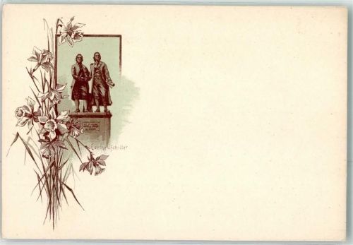 Weimar Denkmal Schiller und Goethe Narzisse Ort handschriftlich
