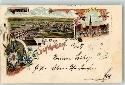 Schwandorf 1897 vom Kreuzberg gesehen Marktplatz