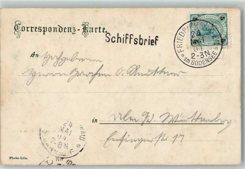 Friedrichshafen am Bodensee 24.Mai 1904 Schiffsbrief