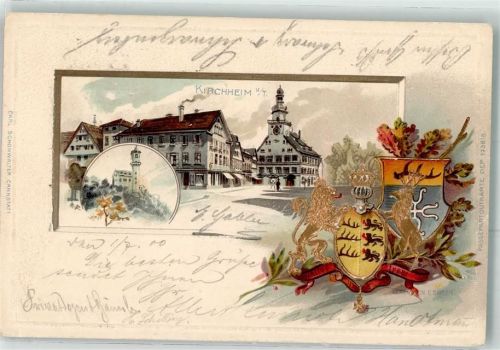 Kirchheim 1900 Rathaus Wappen Passepartout