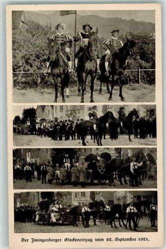 Zwingenberg Zwingenberger Glockeneinzug 22. September 1921 Pferde