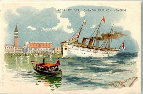 Venezia 1899 Adelskorrespondenz Abfahrt der Hohenzollern