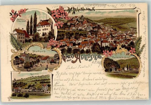 Altensteig 1897 Stadtpfarr u. Cameralamt Marktplatz Bahnhof beim Anker Ottmar Zieher